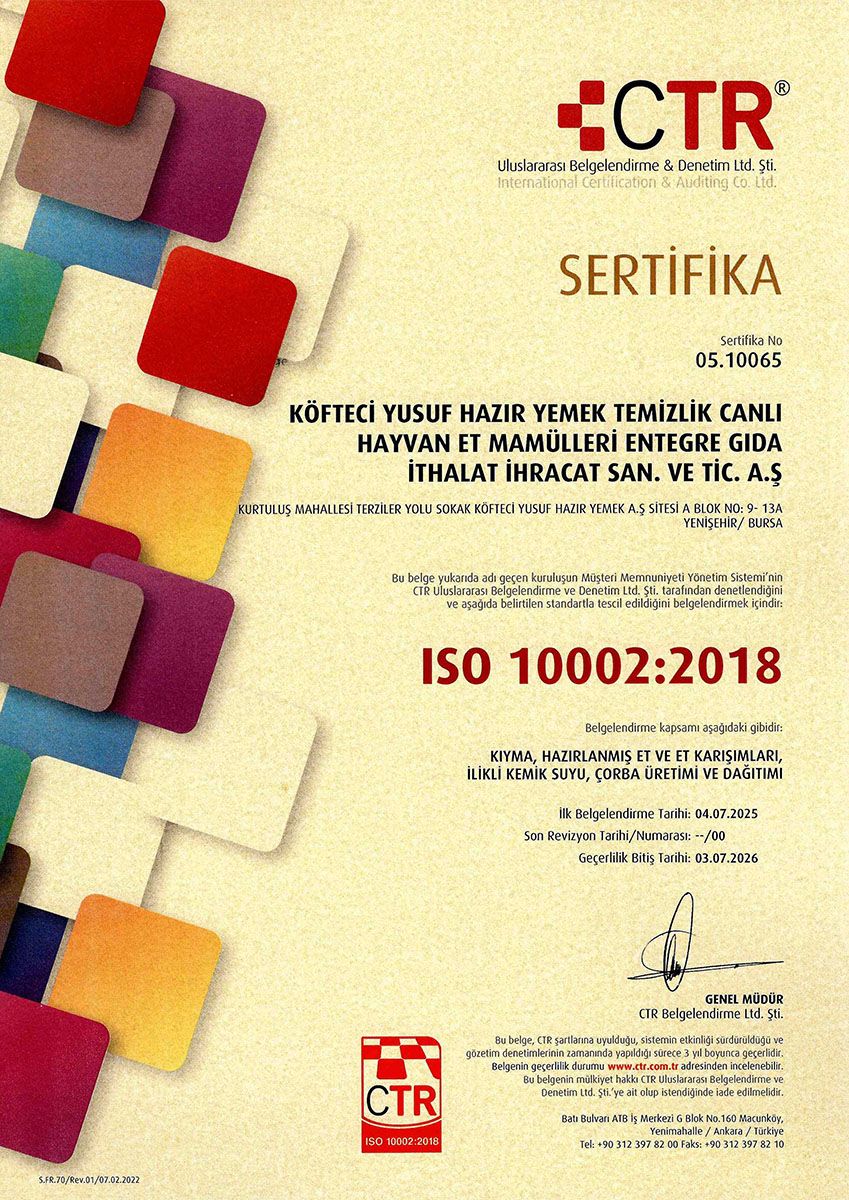 TS EN ISO 10002:2018 MÜŞTERİ MEMNUNİYETİ YÖNETİM SİSTEMİ