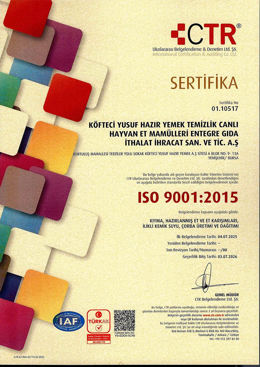 TS EN ISO 9001:2015 KALİTE YÖNETİM SİSTEMİ